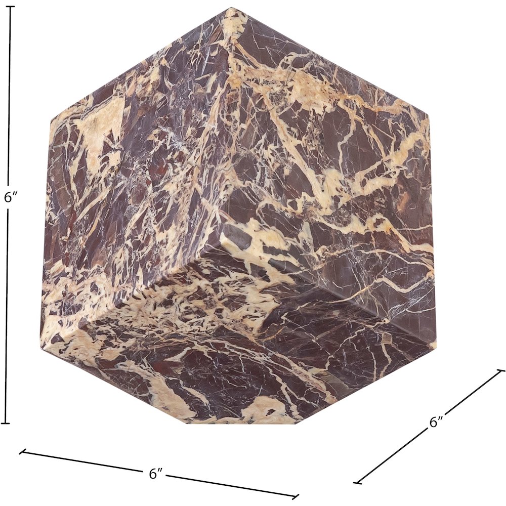 Block Cherry Marble Decorative Cube