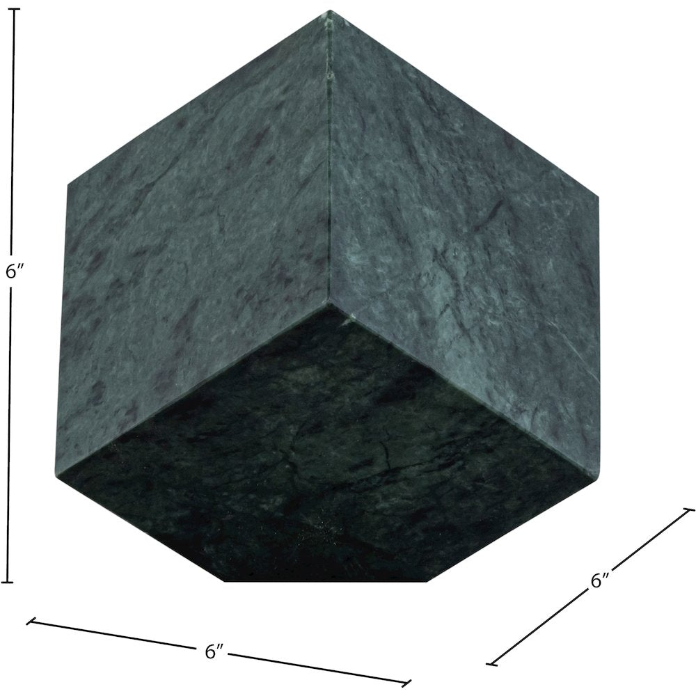 Block Green Marble Decorative Cube