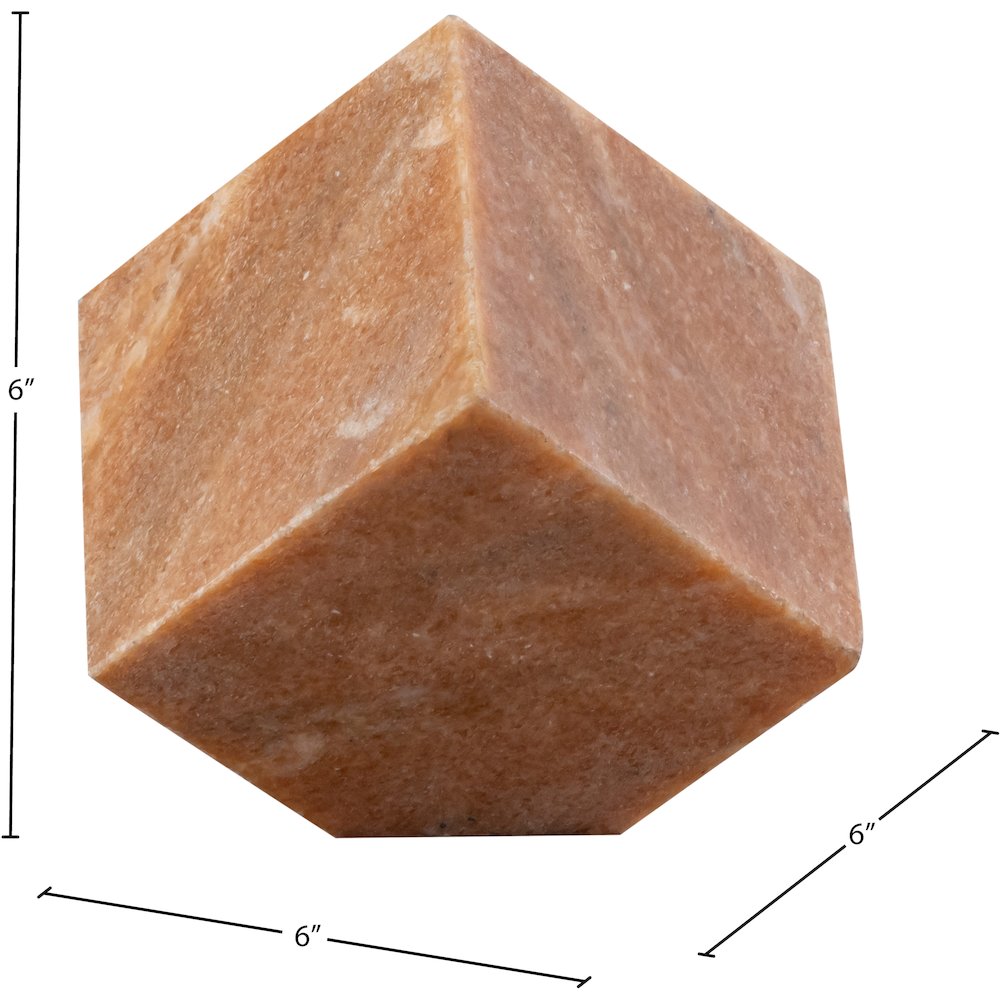 Block Pink Marble Decorative Cube