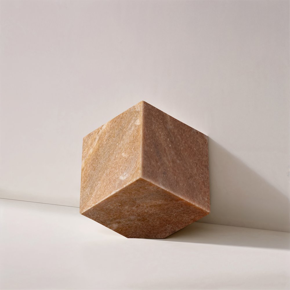 Block Pink Marble Decorative Cube
