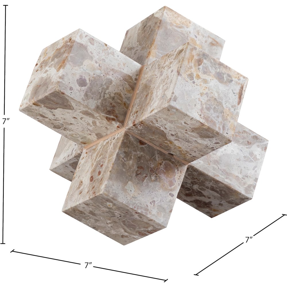 Jack Beige Marble Decorative Jack Object