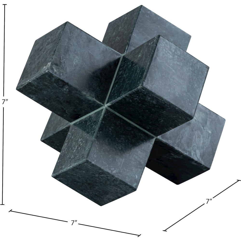 Jack Green Marble Decorative Jack Object
