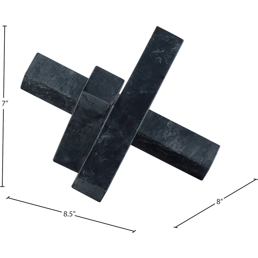 Stix Black Marble Decorative Object