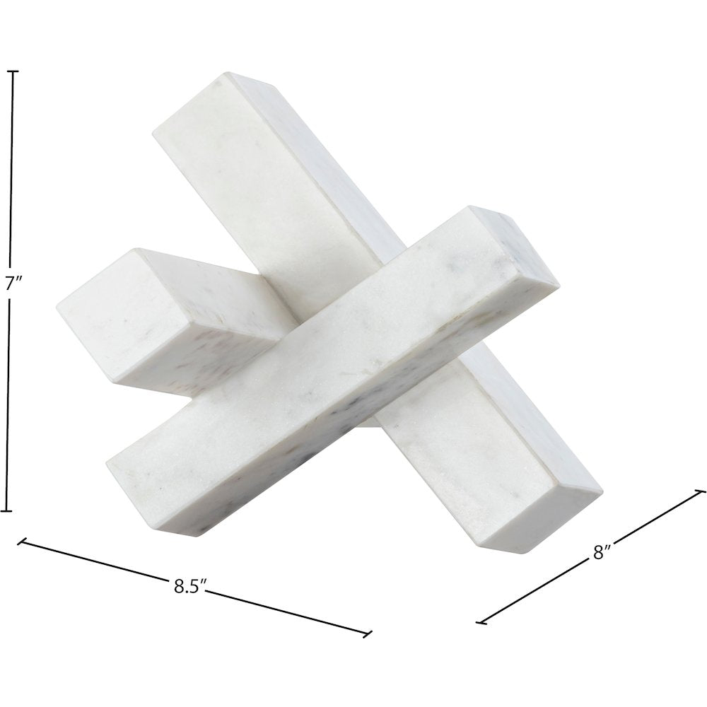 Stix White Marble Decorative Object