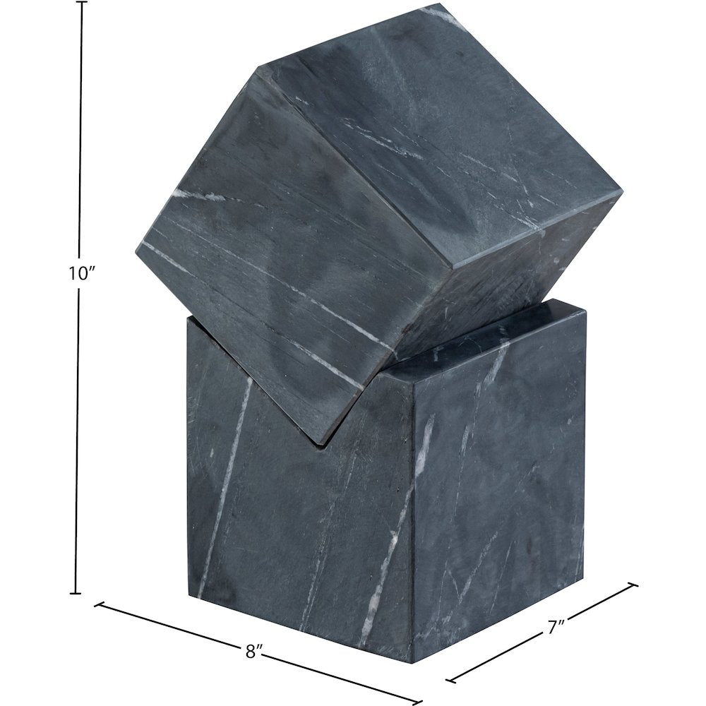 Quad Black Marble Decorative Cube