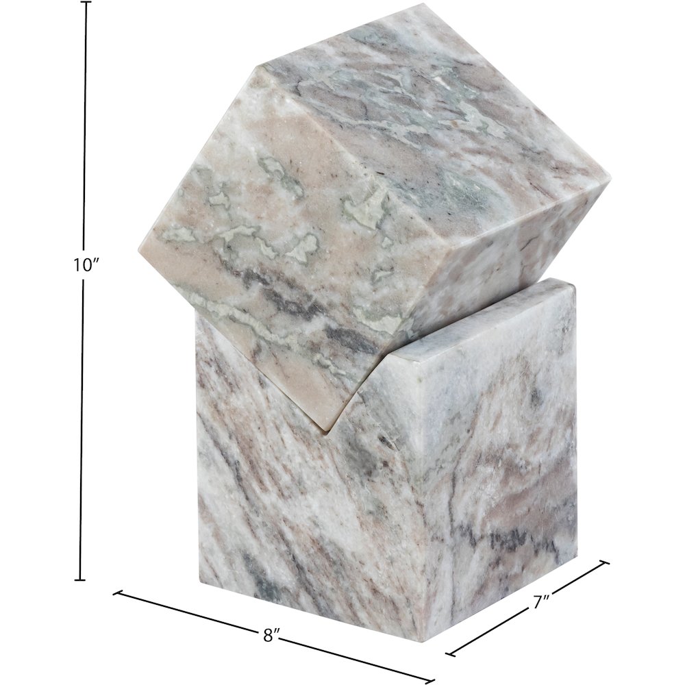 Quad Brown Marble Decorative Cube