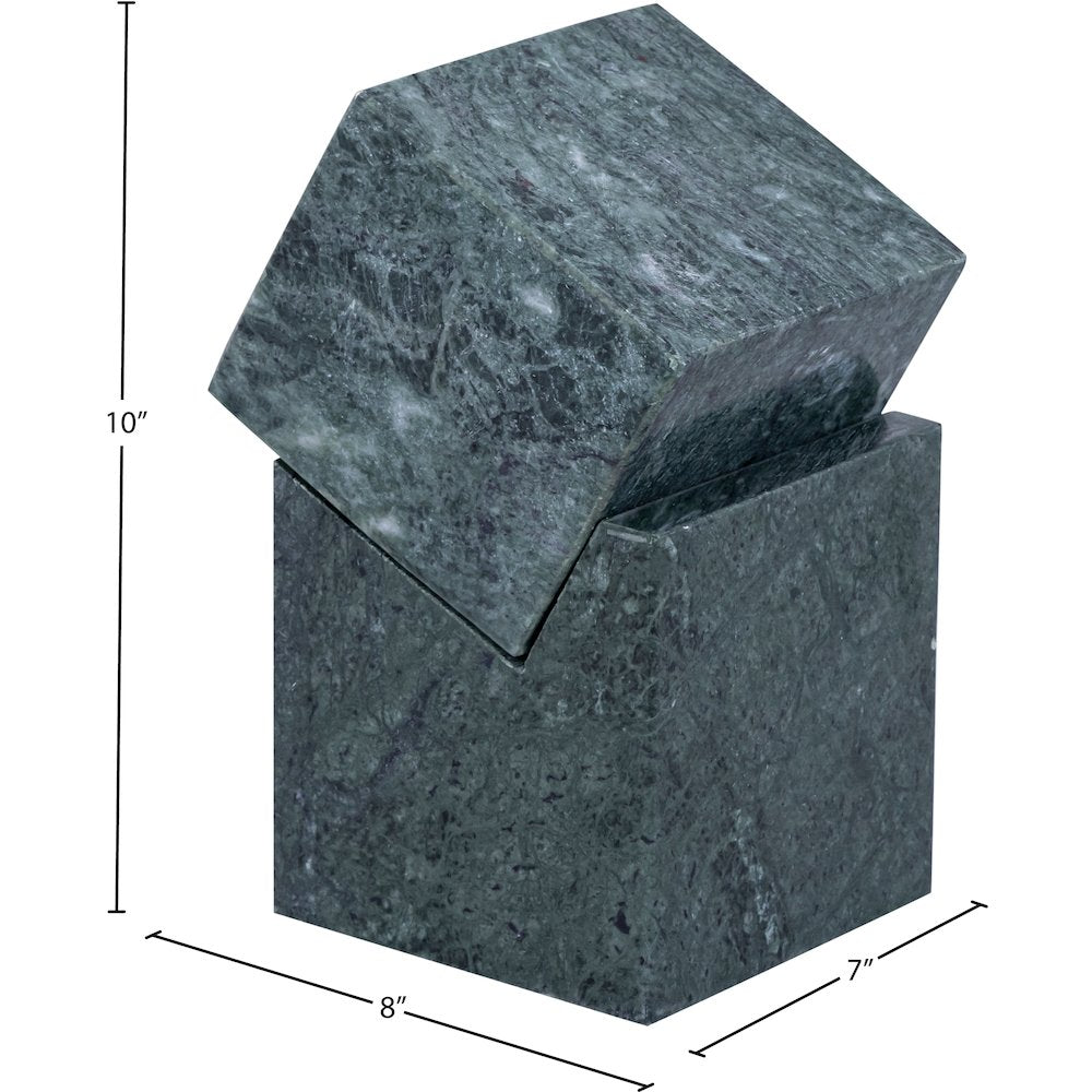 Quad Green Marble Decorative Cube