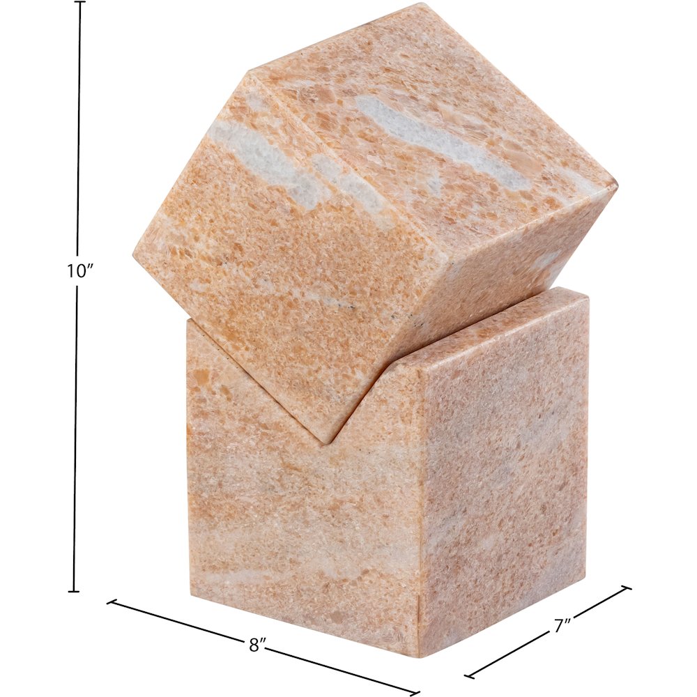 Quad Pink Marble Decorative Cube