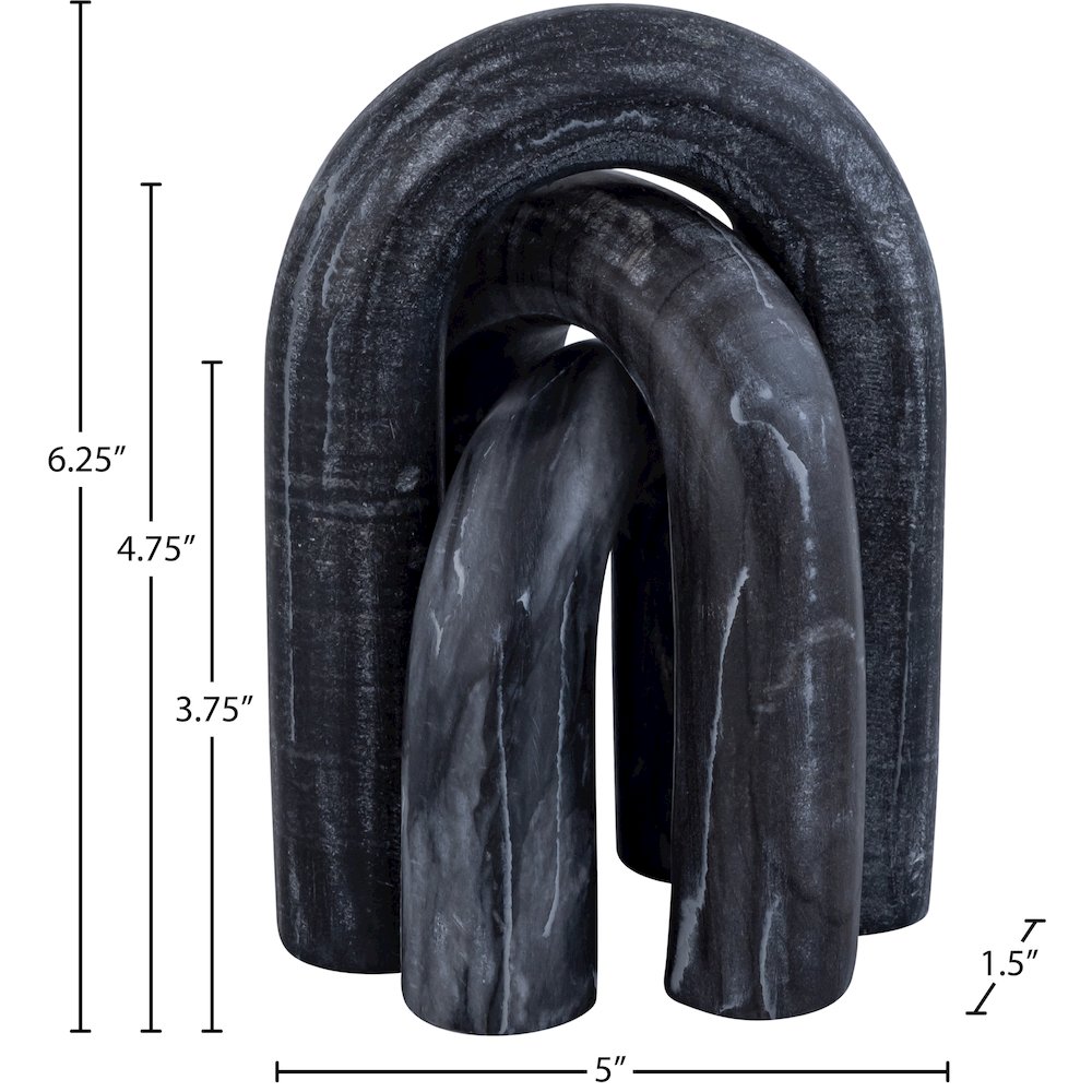 Arco Black Marble 3pc. Decorative Object