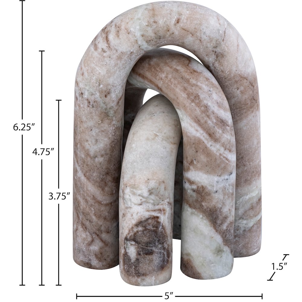 Arco Brown Marble 3pc. Decorative Object