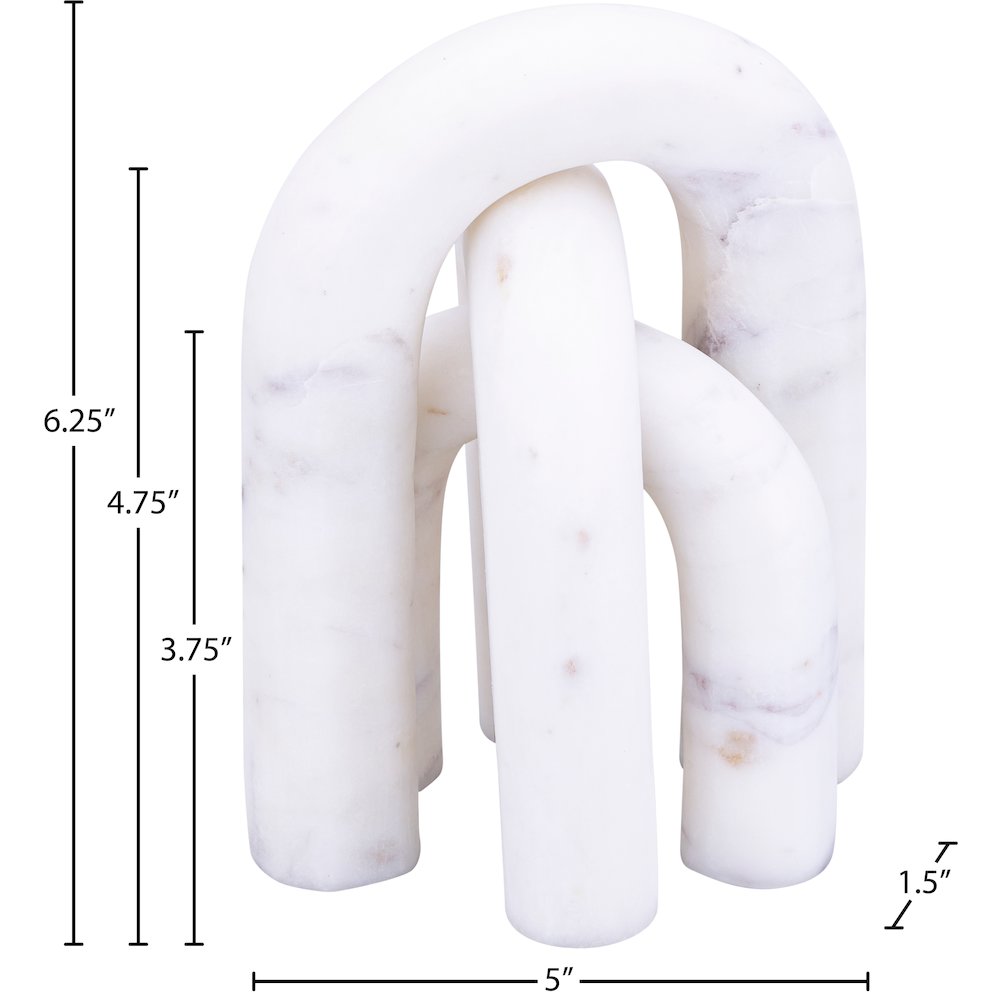Arco White Marble 3pc. Decorative Object