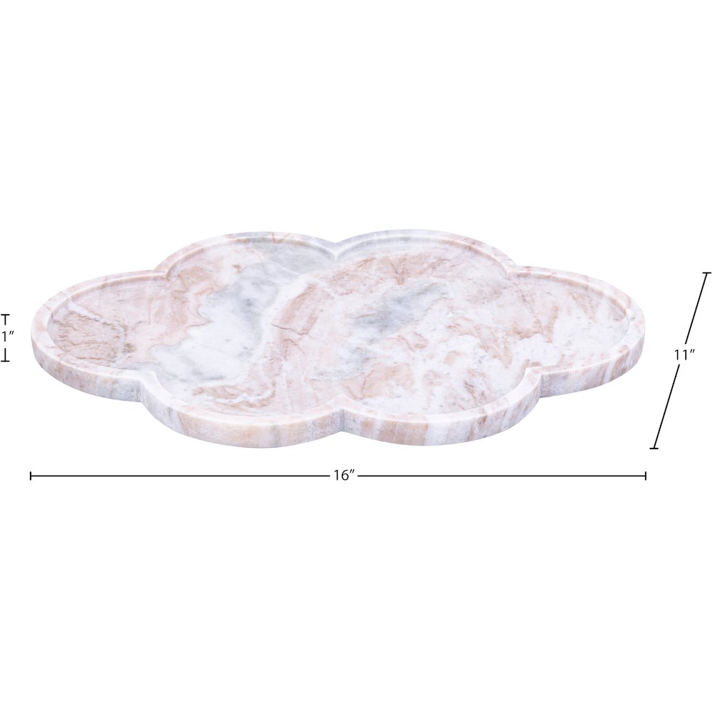 Rimini Brown Clover Shaped Marble Tray