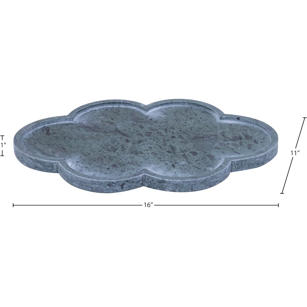 Rimini Green Clover Shaped Marble Tray