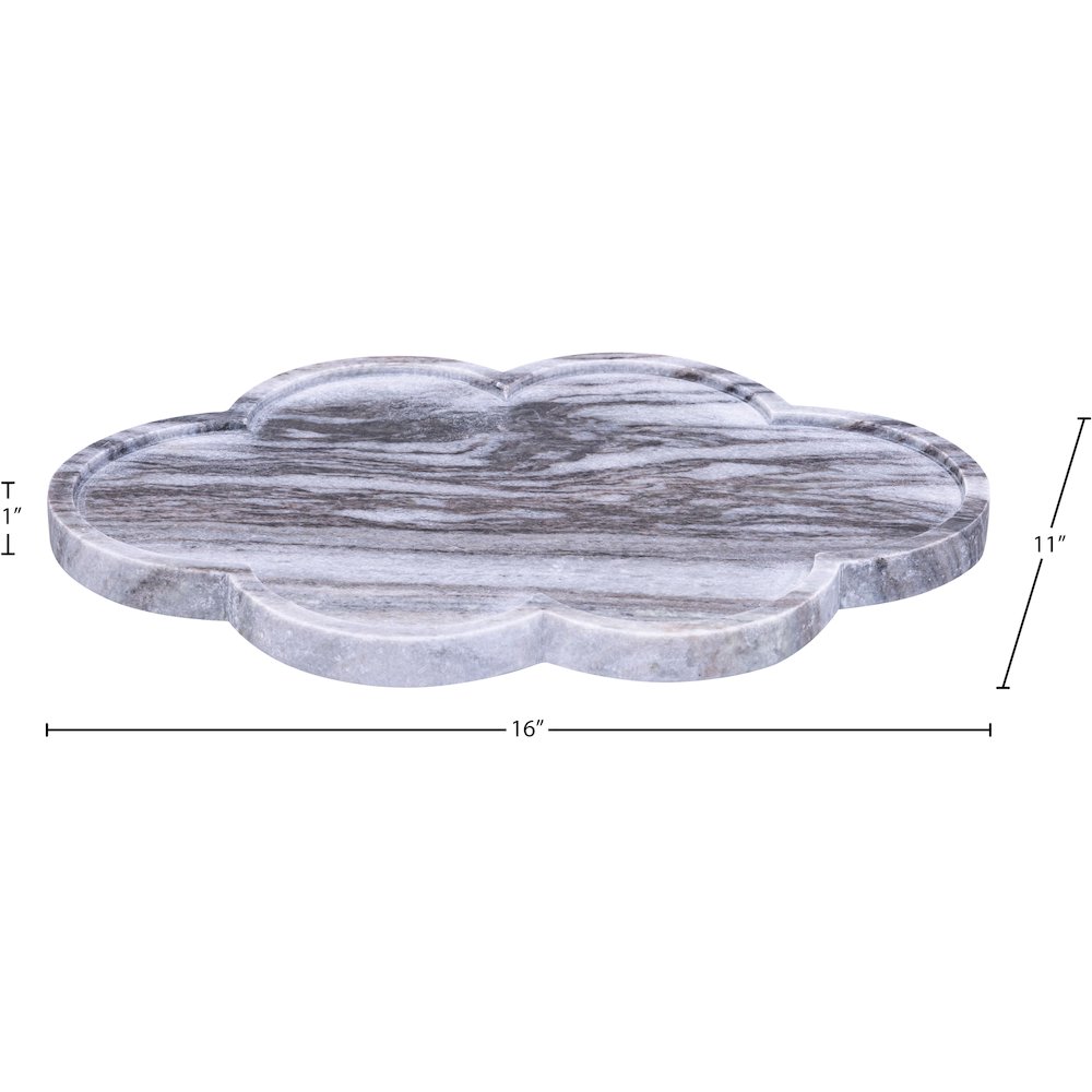 Rimini Panda Clover Shaped Marble Tray