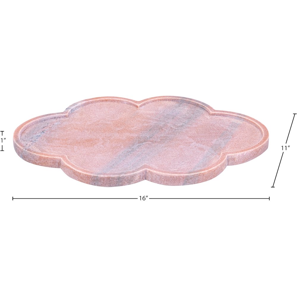 Rimini Pink Clover Shaped Marble Tray