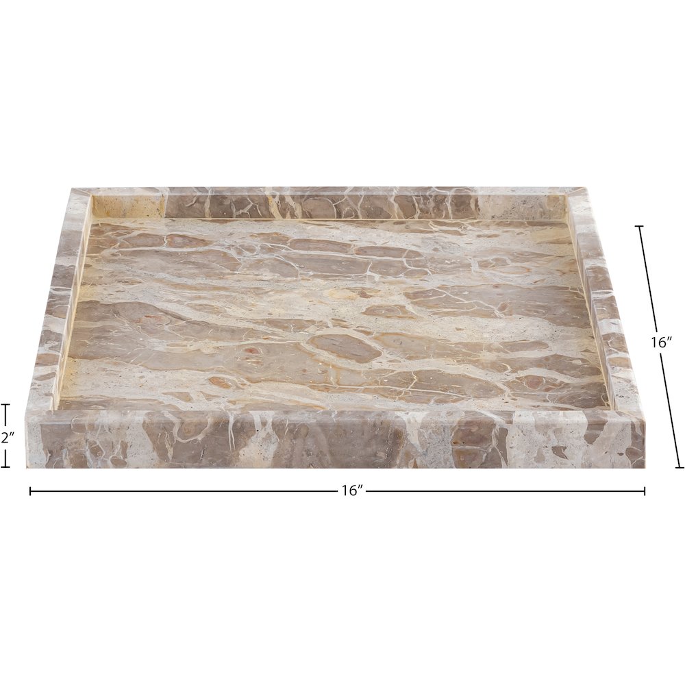 Barletta Beige Square Marble Tray