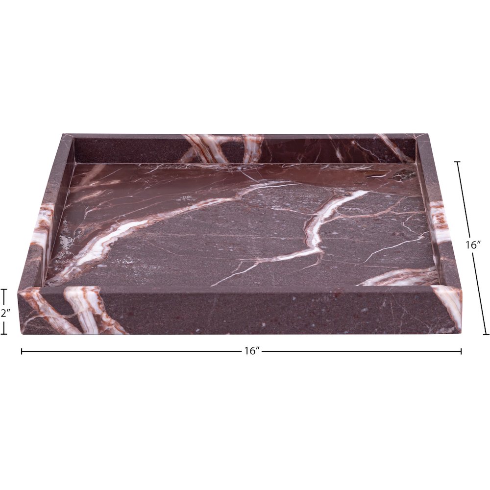 Barletta Cherry Square Marble Tray