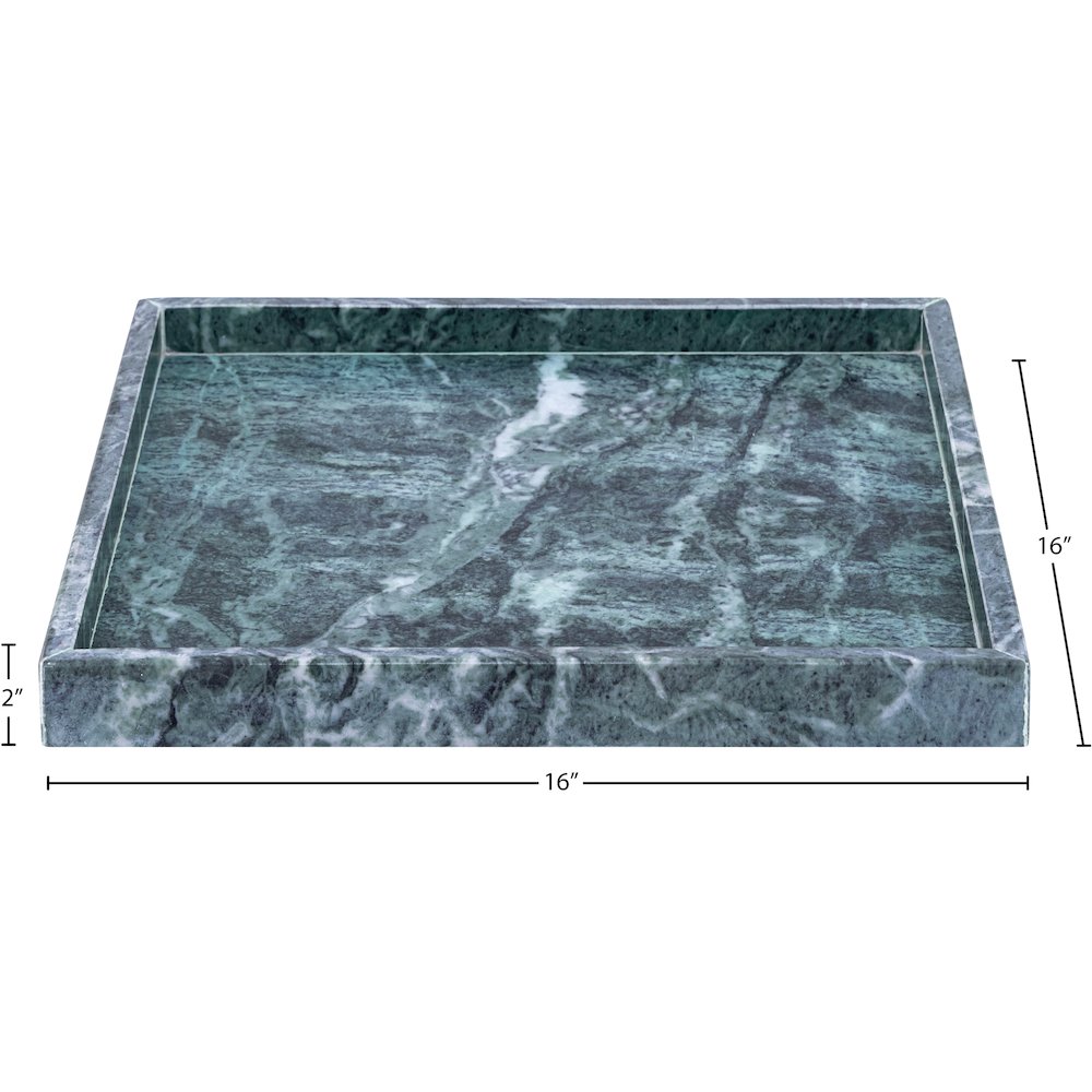 Barletta Green Square Marble Tray