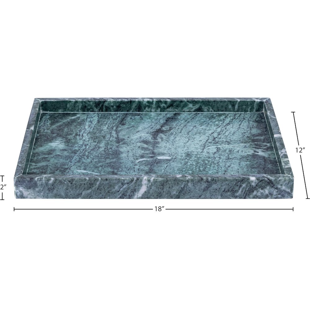 Barletta Green Rectangular Marble Tray