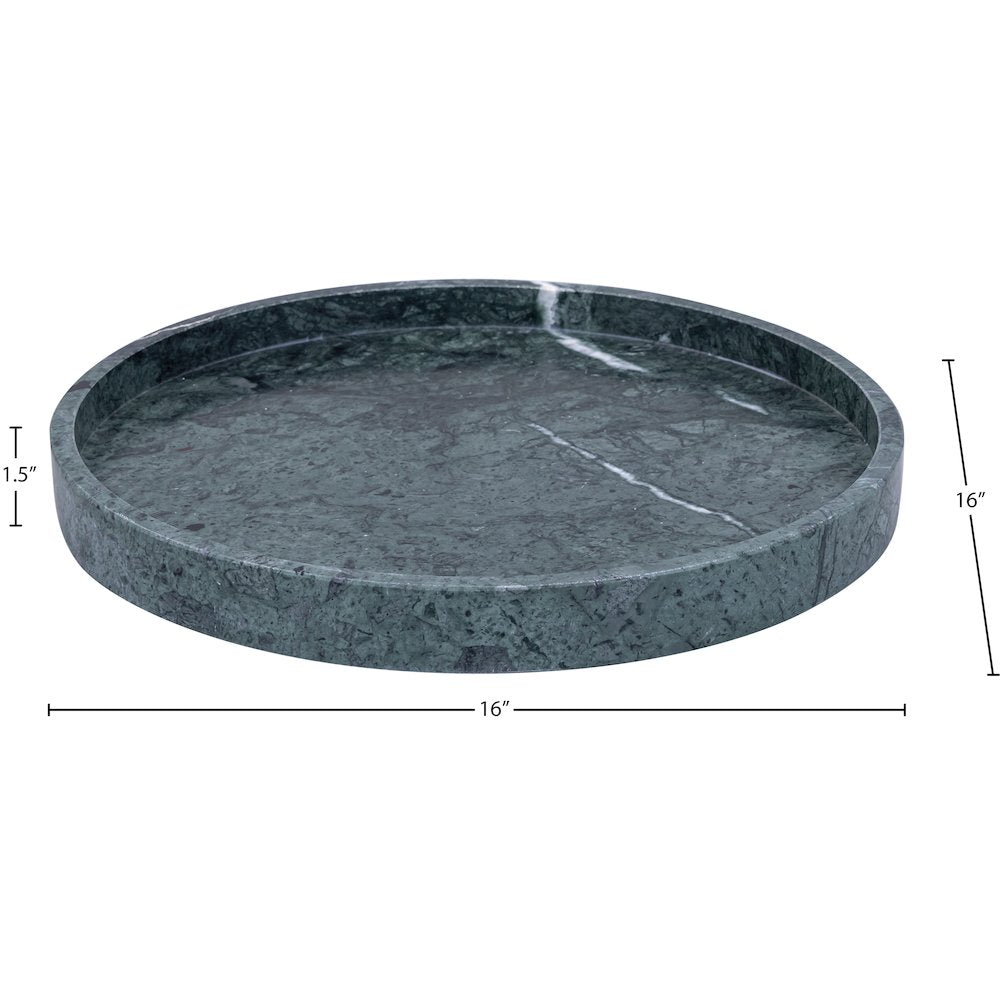 Barletta Green Round Marble Tray