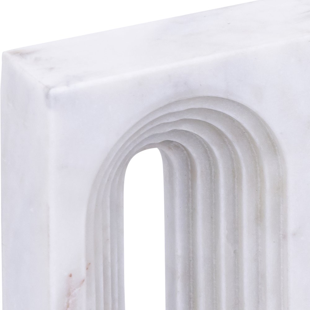 Curva White Marble Decorative Object
