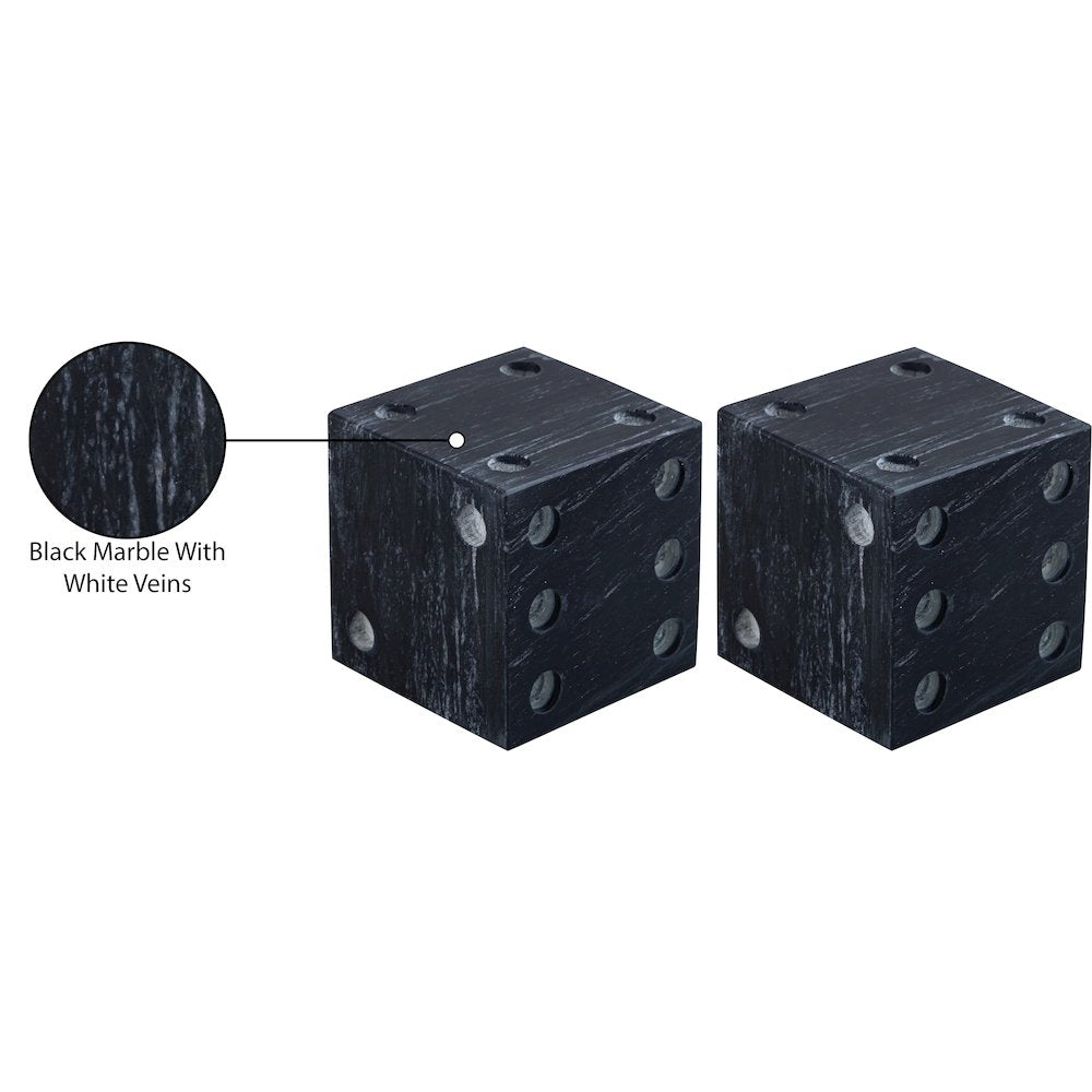 Dice Black Marble Decorative Dice