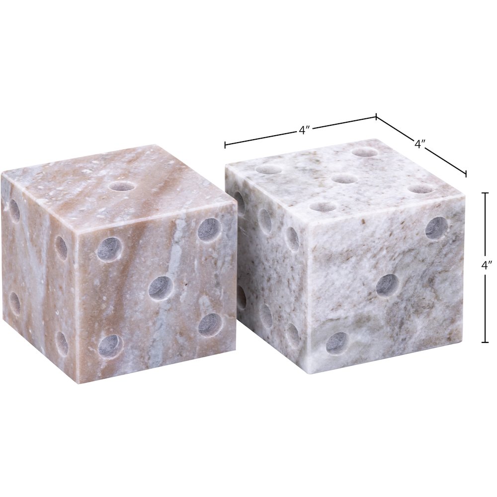 Dice Brown Marble Decorative Dice