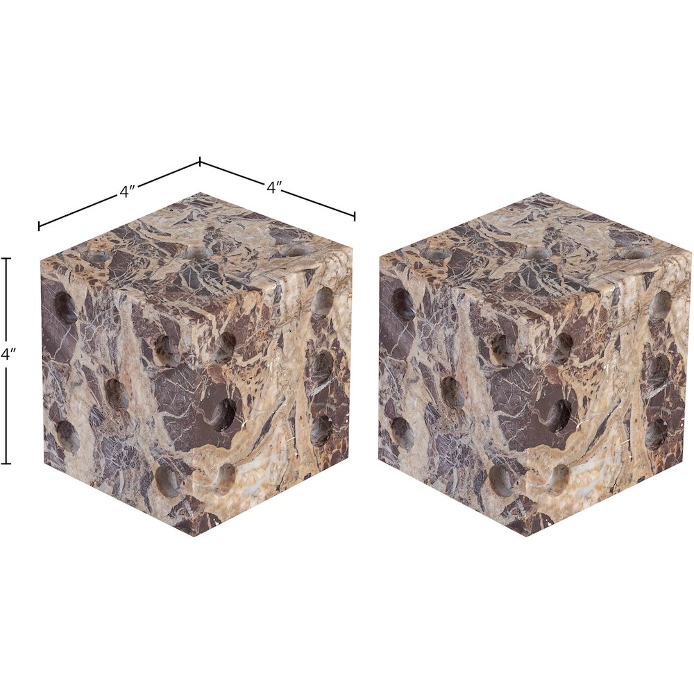 Dice Cherry Marble Decorative Dice