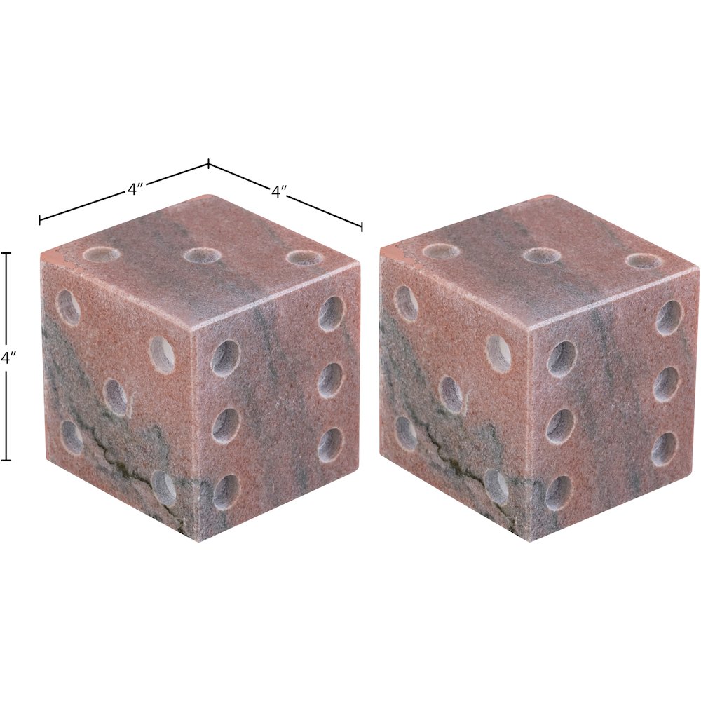 Dice Pink Marble Decorative Dice