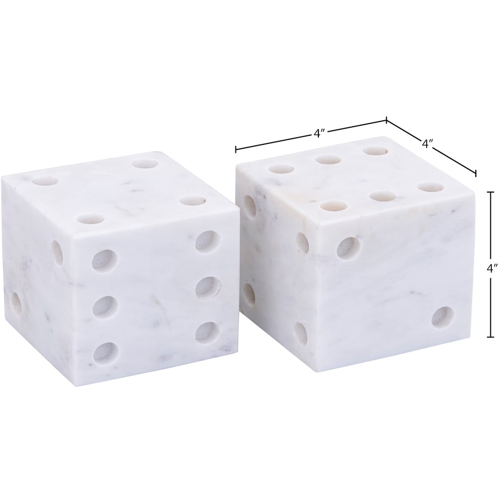 Dice White Marble Decorative Dice
