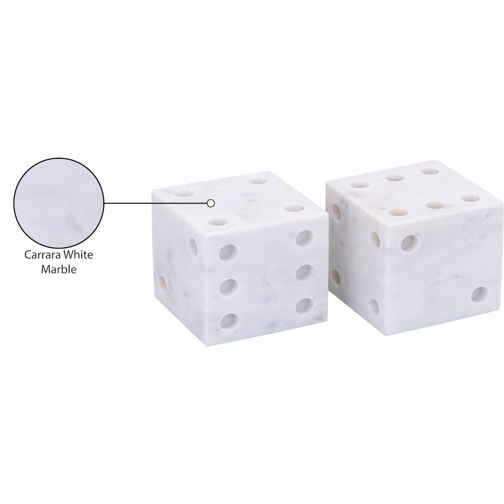 Dice White Marble Decorative Dice