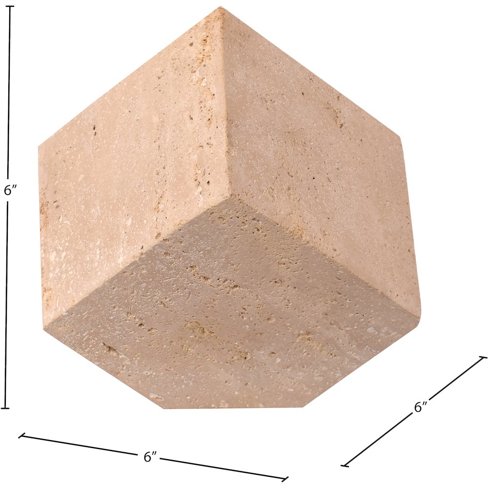 Block Beige Travertine Decorative Cube
