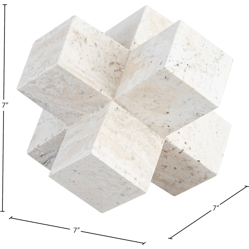 Jack Beige Travertine Decorative Jack Object