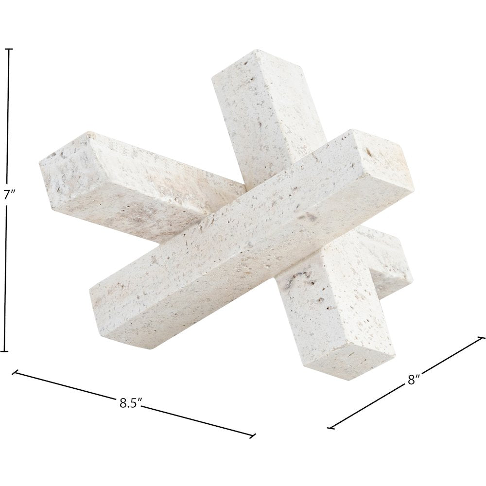 Stix Beige Travertine Decorative Object