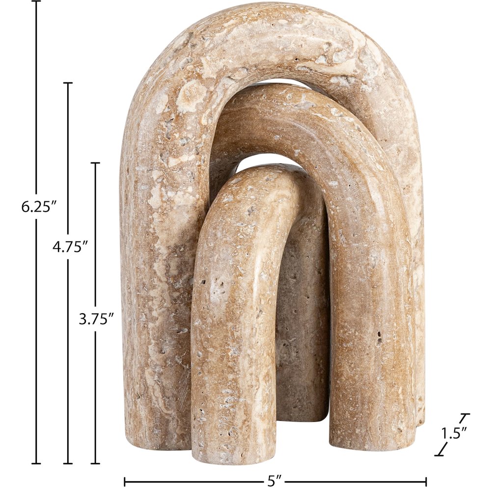 Arco Beige Travertine 3pc. Decorative Object