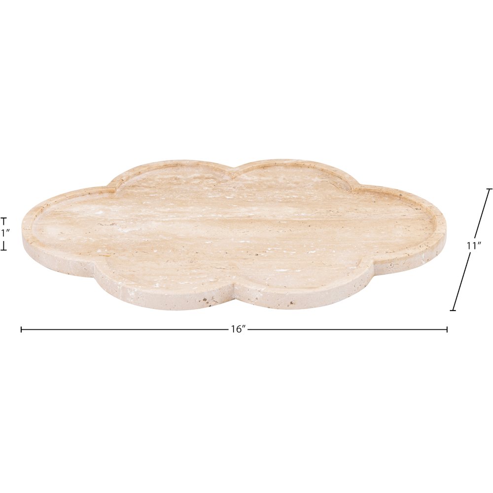 Rimini Beige Clover Shaped Travertine Tray