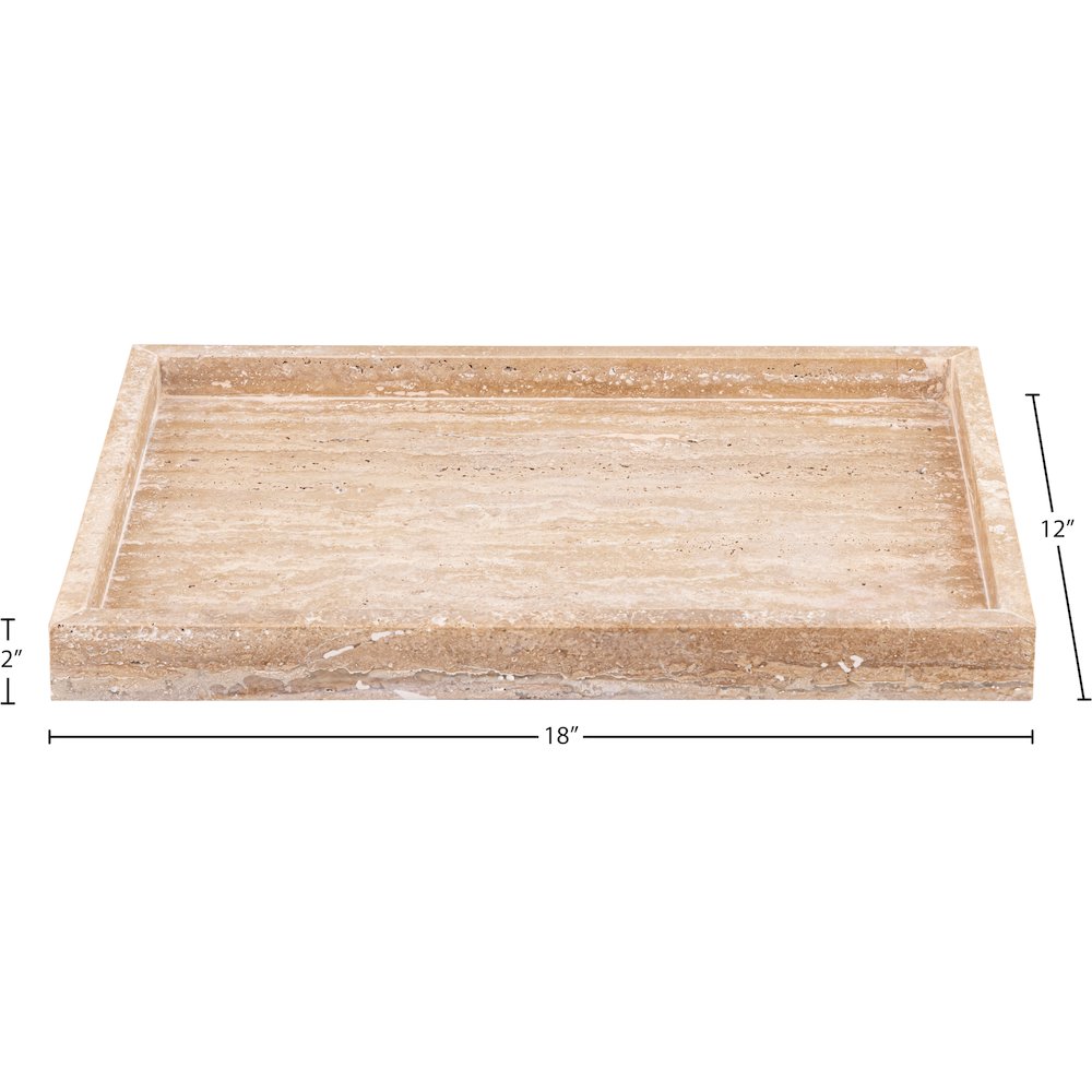 Barletta Beige Rectangular Travertine Tray