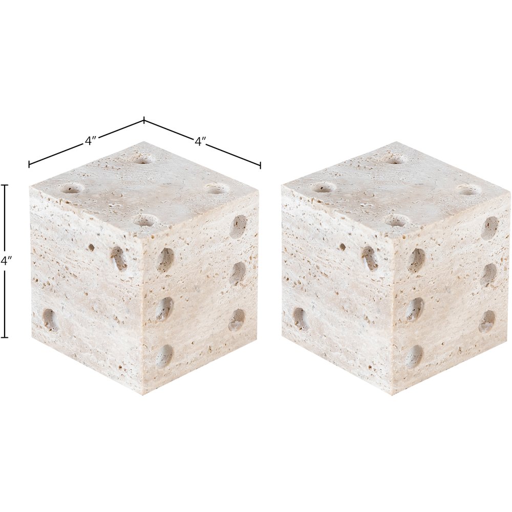 Dice Beige Travertine Decorative Dice