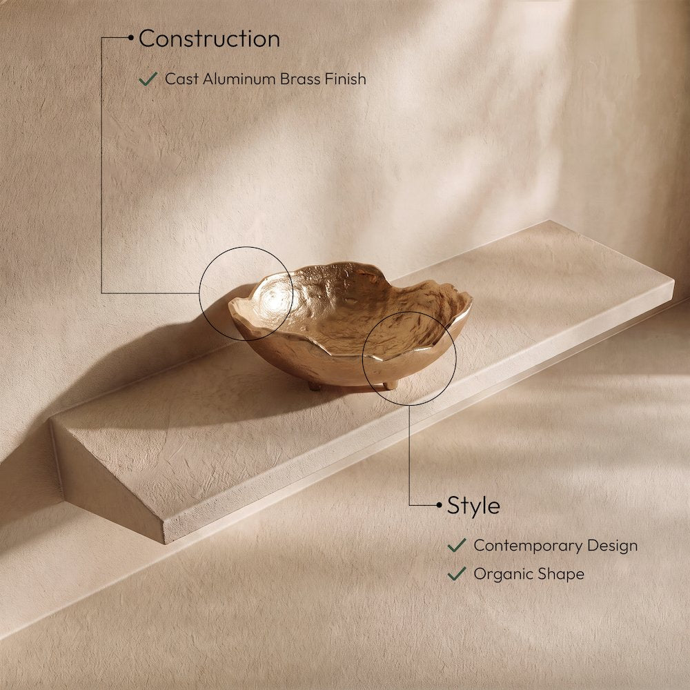 Calyx Brass Aluminum Decorative Bowl