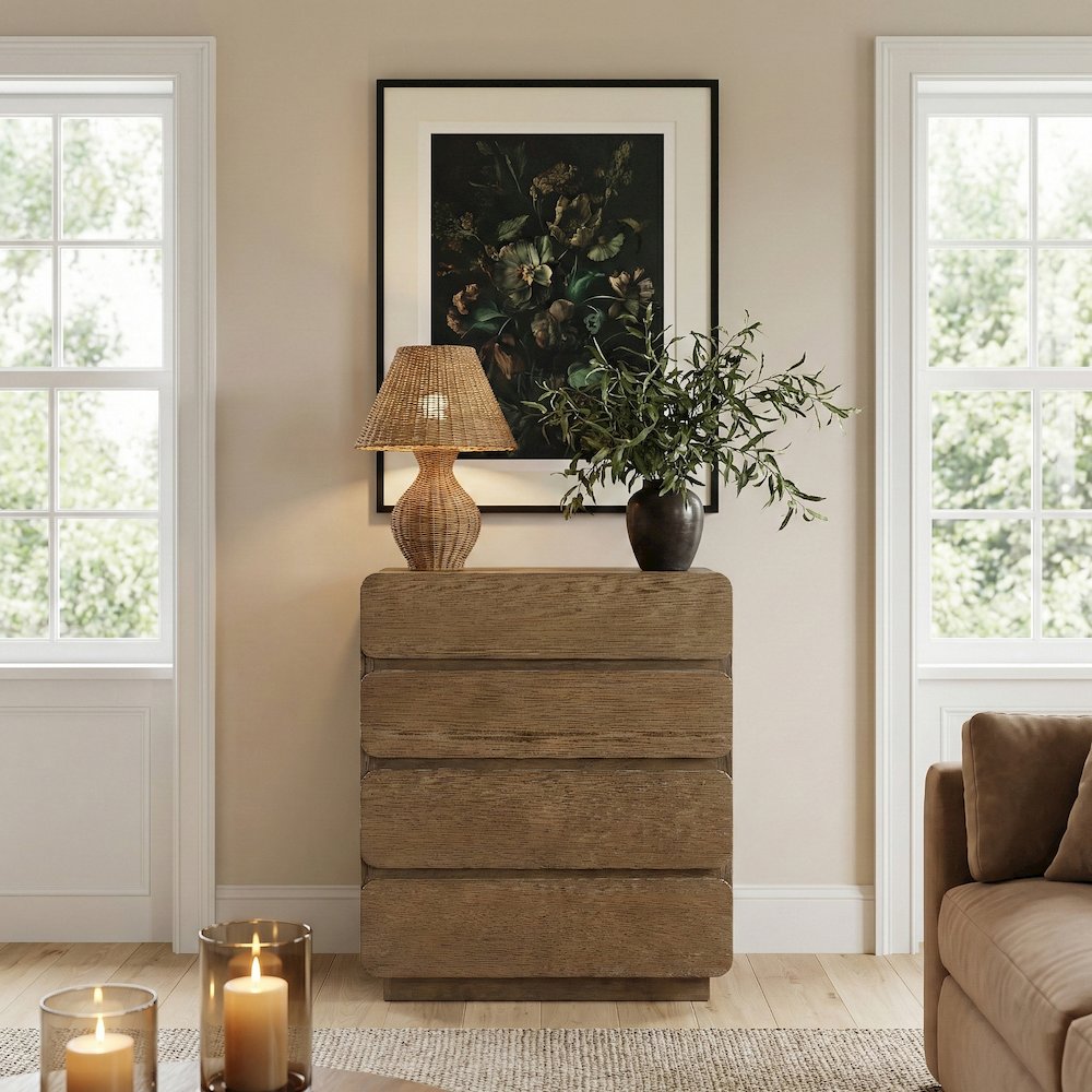 Adagio Brown Solid Wood And Oak Veneer Chest