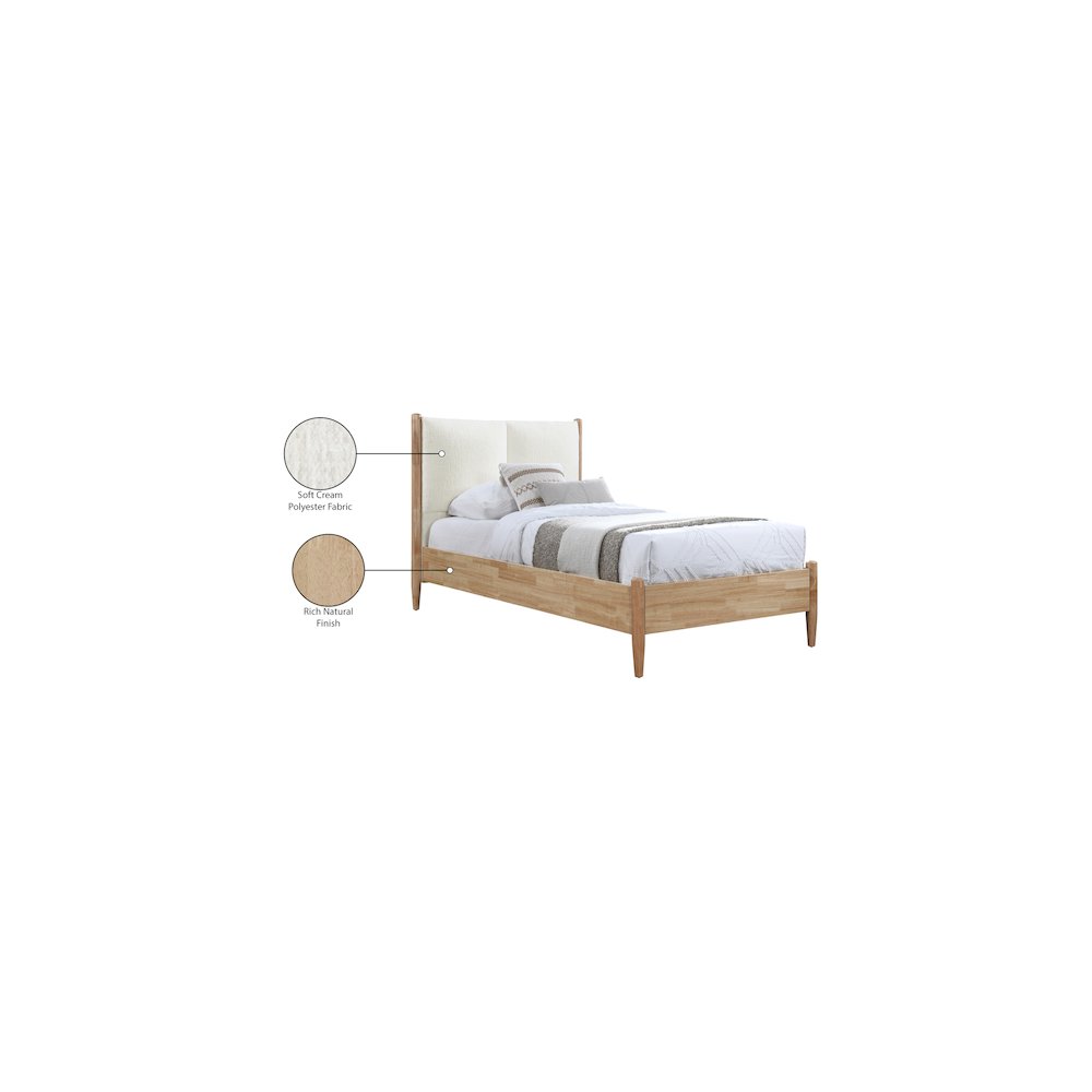 Arbor Cream Fabric Twin Bed