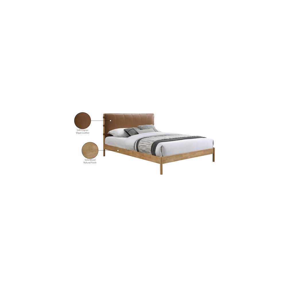 Asher Cognac Vegan Leather Full Bed