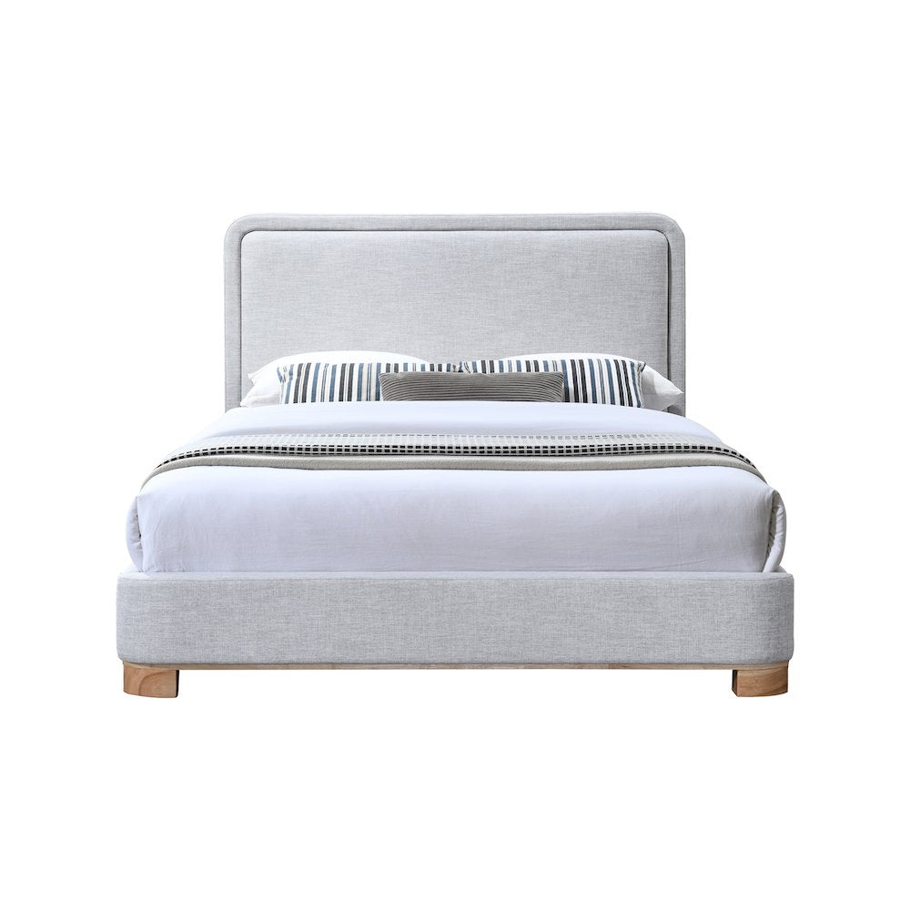 Nolita Grey Linen Textured Fabric King Bed