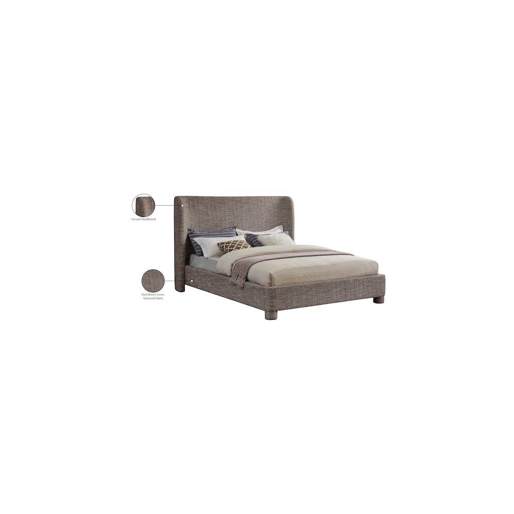 Penny Brown Polyester Fabric Full Bed