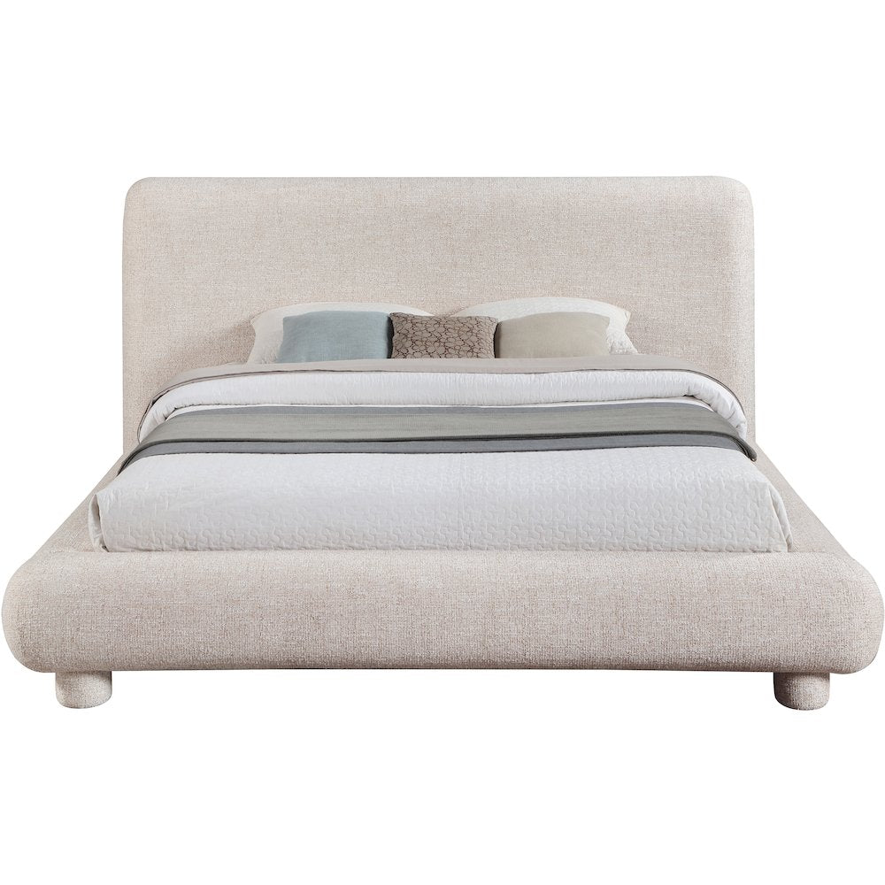 Blair Beige Fabric Upholstered King Bed