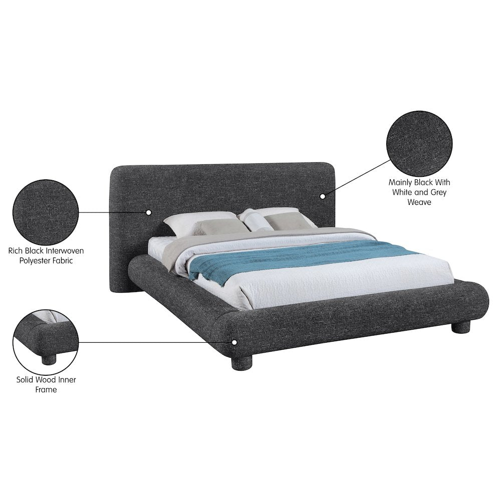 Blair Black Fabric Upholstered King Bed