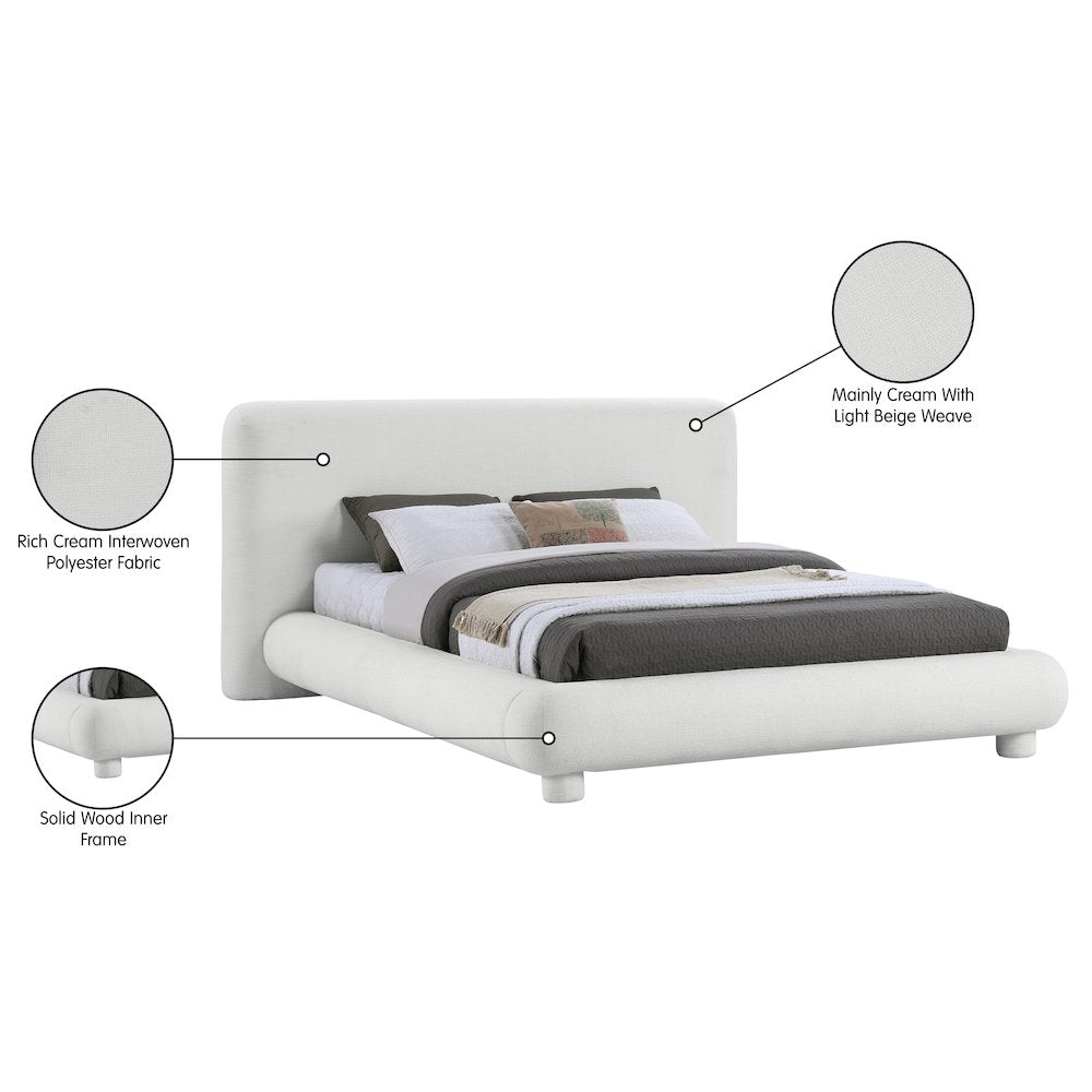 Blair Cream Fabric Upholstered Queen Bed