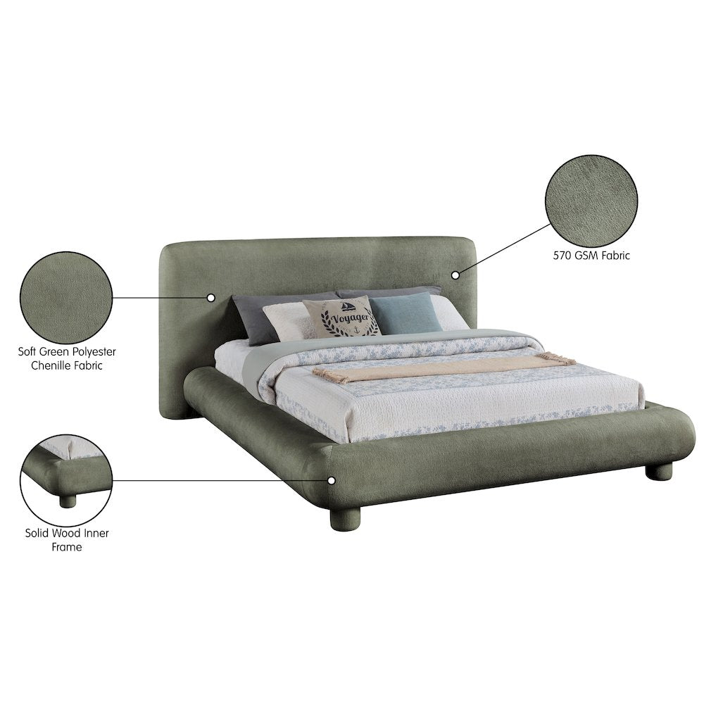 Blair Green Chenille Fabric Upholstered Full Bed