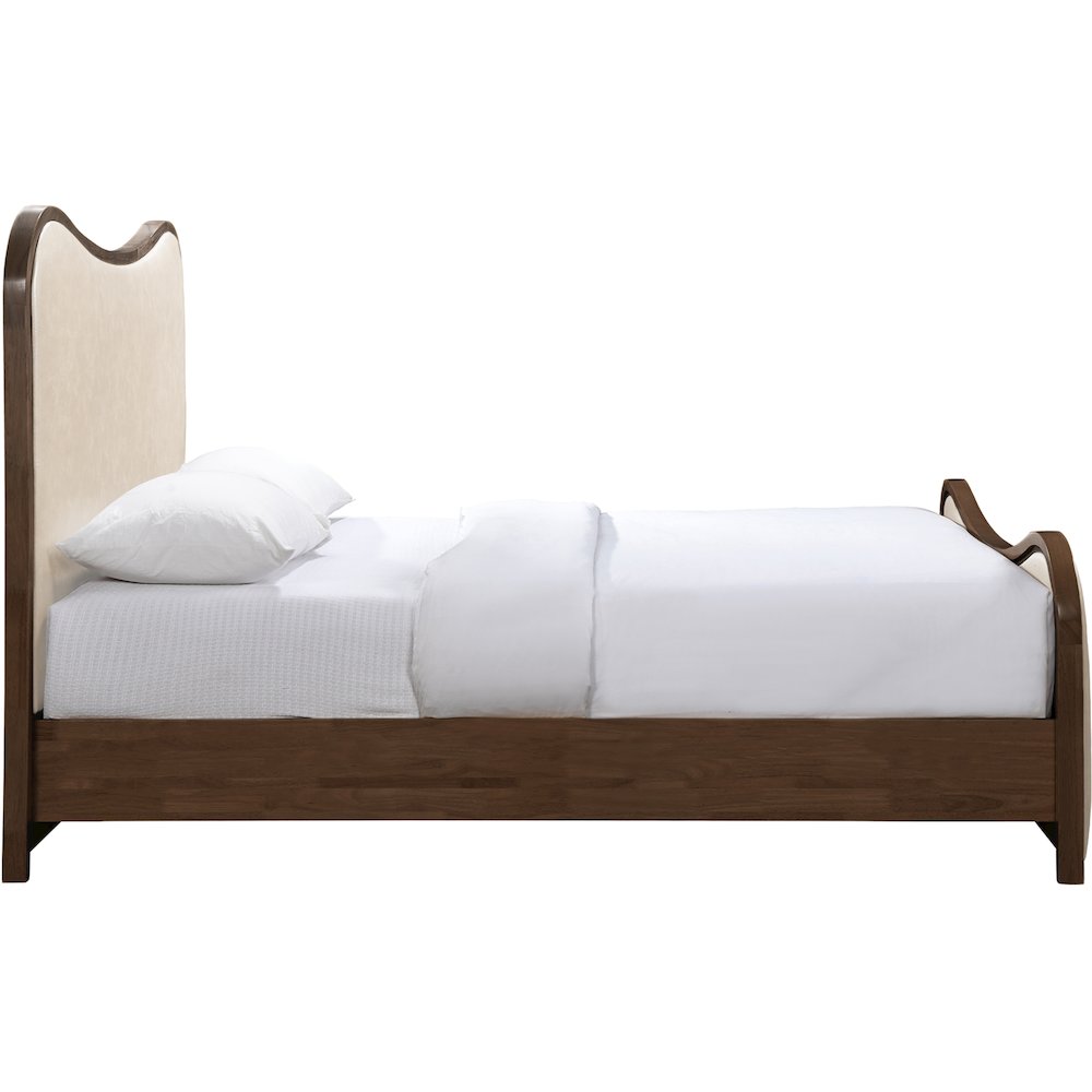 Arvada Cream Vegan Leather Upholstered Full Bed (3 Boxes)