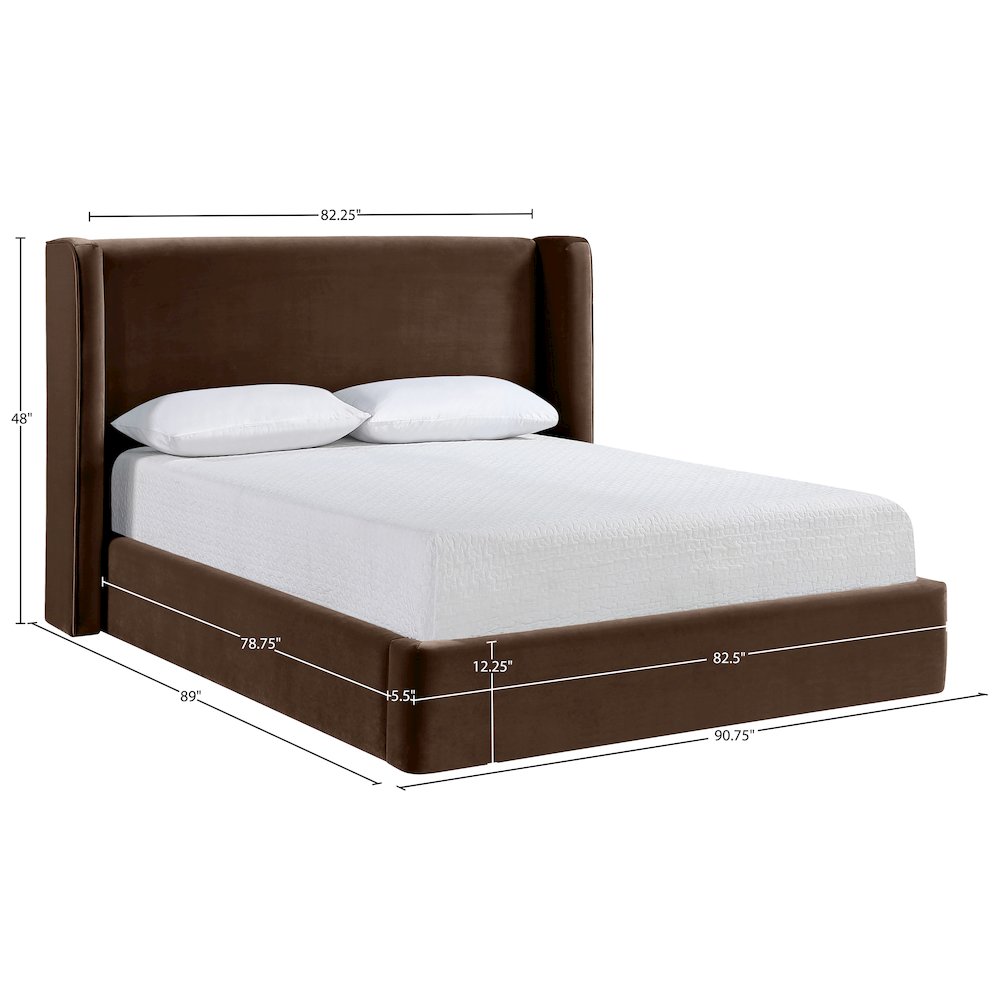 Kendall Brown Velvet Upholstered King Bed